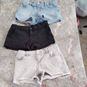 Simple Girls Jean Shorts - Light Blue, Black, Gray